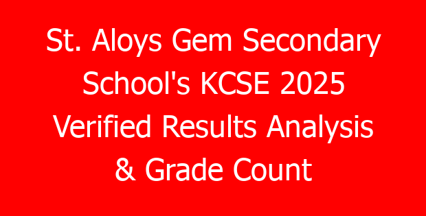 St. Aloys Gem Secondary School’s KCSE 2025 Verified Results Analysis & Grade Count