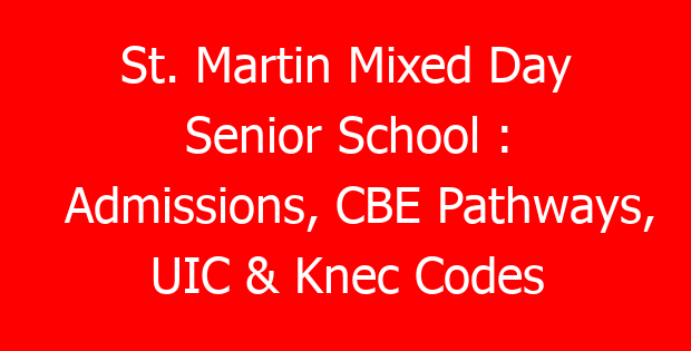 St. Martin Mixed Day Senior School : Admissions, CBE Pathways, UIC & Knec Codes
