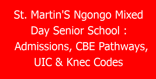 St. Martin’S Ngongo Mixed Day Senior School : Admissions, CBE Pathways, UIC & Knec Codes