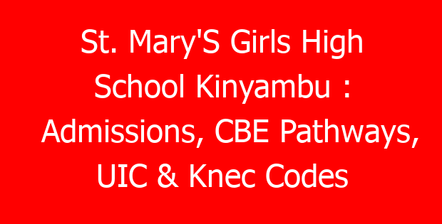 St. Mary’S Girls High School Kinyambu : Admissions, CBE Pathways, UIC & Knec Codes