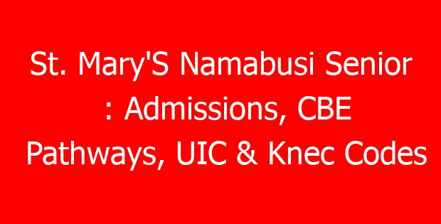St. Mary’S Namabusi Senior : Admissions, CBE Pathways, UIC & Knec Codes