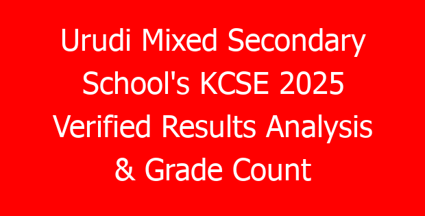 Urudi Mixed Secondary School’s KCSE 2025 Verified Results Analysis & Grade Count